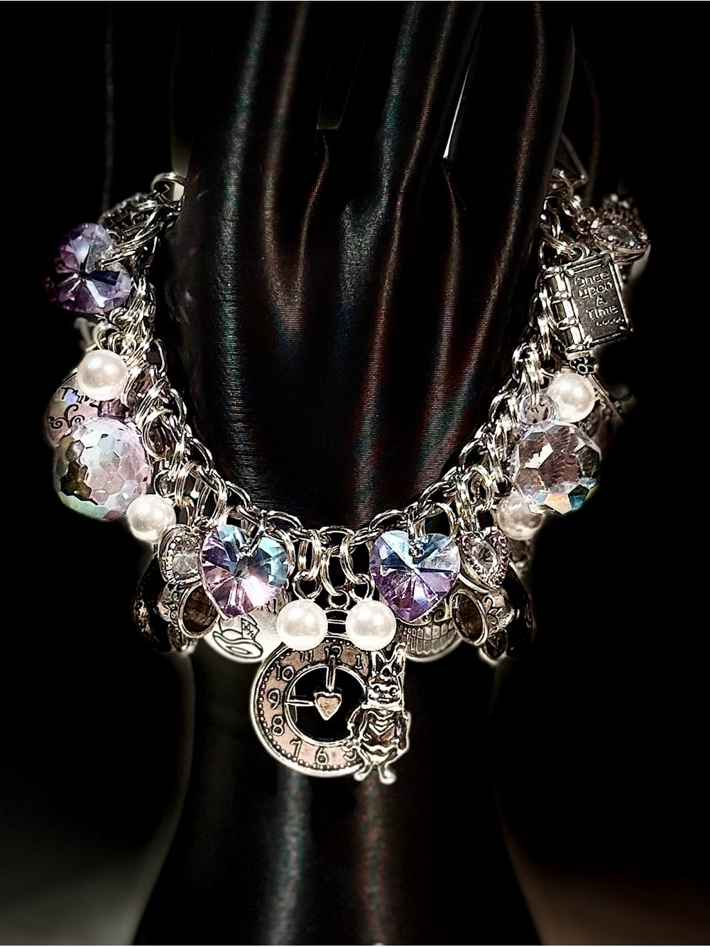 Alice in Wonderful Themed Silver Charm Bracelet  - Women Jewelry